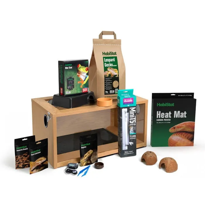 HabiStat leopard gecko starter kit with vivarium and supplies